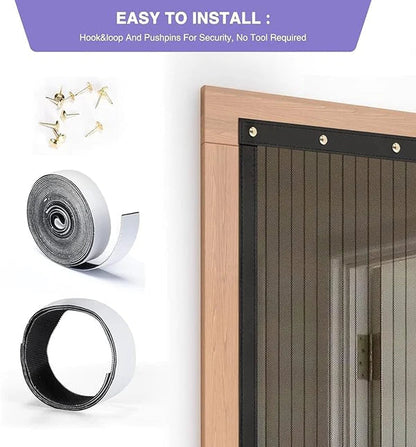 Magic Mesh Magnetic Door Curtain (Size: 4 Foot/ 7 Foot)