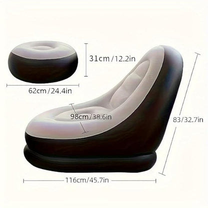Inflatable Chair Lazy Sofa With Footrest